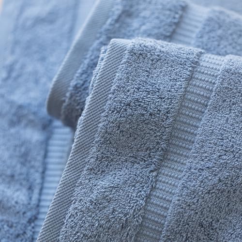 SALBAKOS 100% Turkish Cotton Hand Towels Set 6-Piece Blue 16x30 in | Luxury Premium Quality Thick Super Absorbent Turkish Hand Towel for Bathroom & Kitchen | Made in Turkey (Blue, 6 Hand Towels) - color: Blue, size: 6 Hand Towels