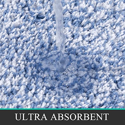 Pauwer Bathroom Rugs Sets 2Pc, Non Slip, Absorbent, Machine Washable, Blue, 18x26+18x48 inches - color: Blue, size: 18"x26"+18"x48"