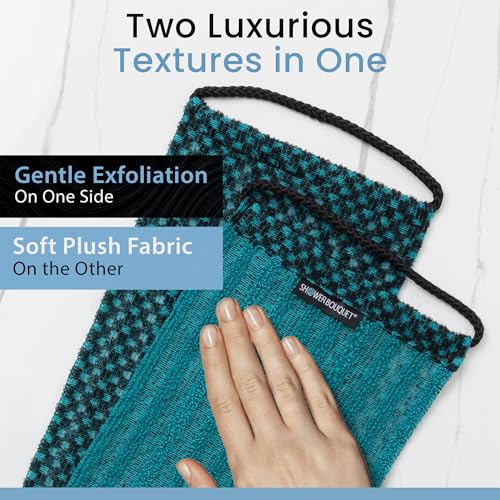 Japanese Exfoliating Washcloth for Back & Body - Charcoal & Silver Ion Exfoliating Towel with Handles - Two-Sided Gentle Exfoliation & Deep Cleansing Soft Body Wash Cloths for Shower - Green - color: Charcoal Green, size: 1 Count (Pack of 1)