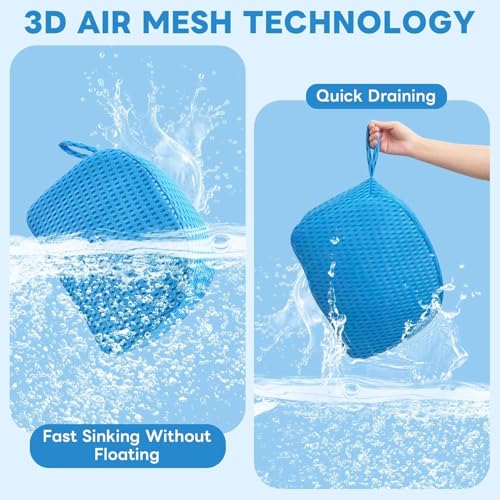 Premium Weighted Hot Tub Booster Seat for Adults (2 Pack), 3D Air Mesh Spa Seat Cushion with Non-Slip Micro Dot Bottom, Quick-Dry Ergonomic Hot Tub Seat Riser for Indoor Outdoor Spa & Jacuzzi