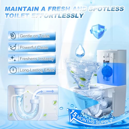 KIISIISO Automatic Toilet Bowl Cleaner Tablets Blue 30 Pack, Drop-In Tank Cleaner for Bathroom, Prevent Stains & Deodorize, Septic Safe, Long-Lasting Cleaning Tabs - Fresh Scent - size: 1 Count (Pack of 30)