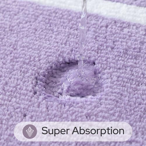 HOMEIDEAS Bathroom Rugs Sets 2 Piece, Super Soft and Absorbent Microfiber Tufted Bath Mats, Non-Slip and Machine Washable Bath Rugs(Lavender) - color: Lavender