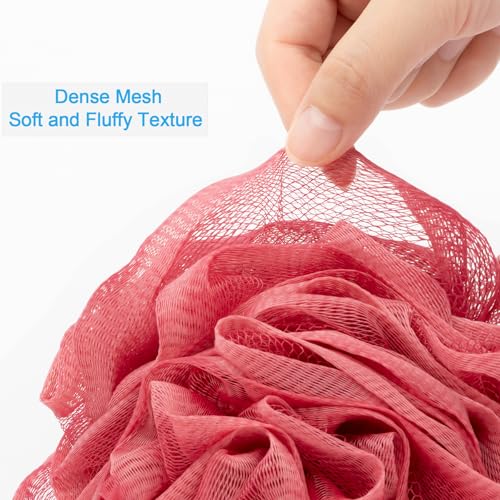 AmazerBath Loofah Sponge 75g/Piece, Exfoliating Bath Sponge Body Scrubber - Loofa Set of 4 - SunsetBerry Colors, Large - style: SunsetBerry