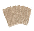 COTTON CRAFT Bath Mitt - 6 Pack Euro Spa Waffle 100% Cotton Towel Mitts | Large 5.5x10 inches Linen Exfoliating Gloves - Sensitive Skin Friendly - Body Bath Shower Glove Washcloth with Hanging Loop - color: Linen - Bath Mitt