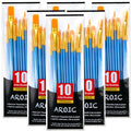 60 Pcs Acrylic Paint Brush Set, Oil & Watercolor - Professional Artist Brushes with Wooden Handle Nylon Hair Brushes - Bulk Art Supplies for Adults, Kids & Beginners - size: 60pcs