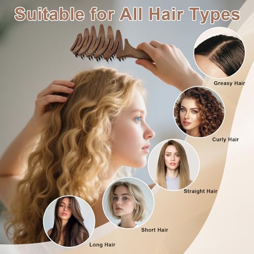 Boar Bristle Hair Brush for Fine Hair - Ultimate Smoothing Vented Detangler Wet Brush for Women, Gentle Scalp Massage, A Great Gift - color: Beige