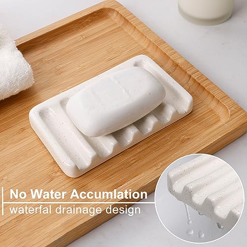 BosilunLife Ceramic Bathroom Accessories Set - Bathroom Counter Soap Set Beige Bathroom Decor Sets Accessories Bathroom Lotion Soap Dispenser and Toothbrush Holder Set, Soap Dish, Apothecary Jars - color: Beige-liquid