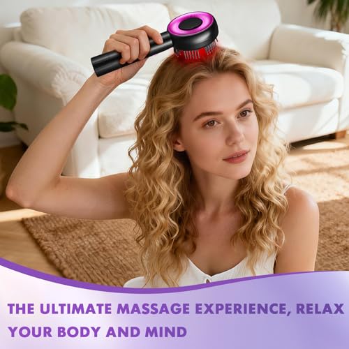 Electric Scalp Massager 4 in 1 Scalp Massaging Brush,Cordless Shiatsu Massager Comb for Scalp Relax,Oil Dispenser for Hair