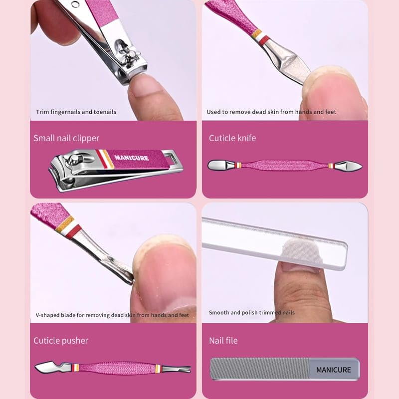 Manicure Pedicure Set, 19-Piece Premium Stainless Steel Grooming Kit Crafted with Care – Professional Nail Clippers & Tools with Travel Case for Men & Women