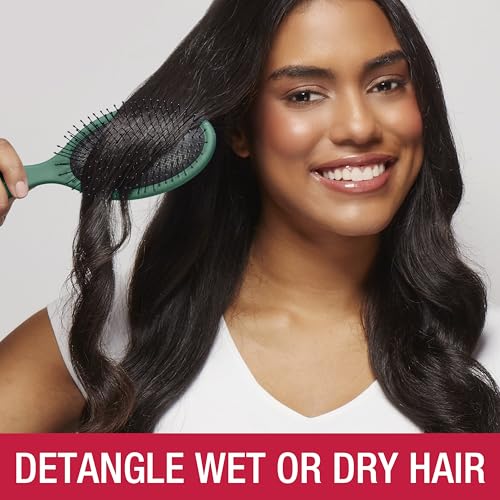Conair Detangling Hair Brush Set 3 Pack, Use Wet and Dry and ideal for All Hair Types, Detangler Brushes for Women and girls, gifts for her, Tartan, Red, Green - color: Tartan, Red, Green, size: 3 Count Full Size