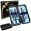 Manicure Set Nail Clippers Grooming Kit with Travel Case, Personal Care Tools Birthday Fathers Mothers Day Gifts for Men Women (Blue) - color: Blue