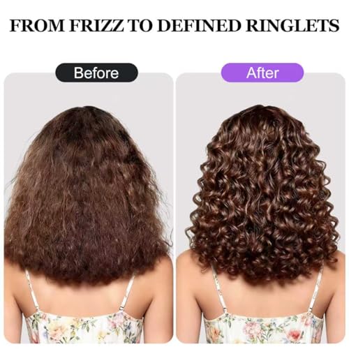 Curl Defining Brush for Thick Coily Hair, Firm-Bristle TPEE Detangling Brush for Coarse 4A–4C Curls, Dual-Sided Wide & Narrow Tooth Brush for Wet & Dry Curl Shaping– Women & Men (2054-Pale Lilac) - color: 2054-Pale Lilac