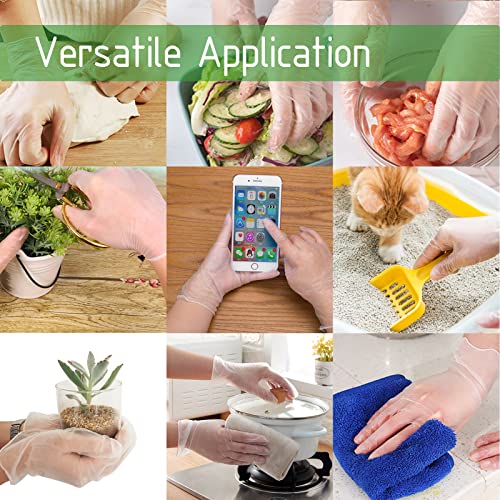 Dr.GreenPanda Clear Vinyl Disposable Gloves Food Safe Latex Free Powder Free for Cooking Cleaning Food Service GPVF or MPVF
