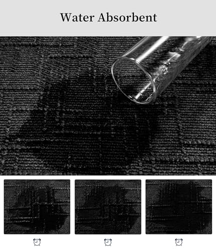 YIHOUSE Bathroom Rugs Sets 3 Piece Dark, 16x24+16x24U+16x32in | Non Slip, Quick Dry, Absorbent Washable, Thin Fit Under Door, For Elder, Sink, Laundry - color: Dark, size: 16x24+16x24U+16x32