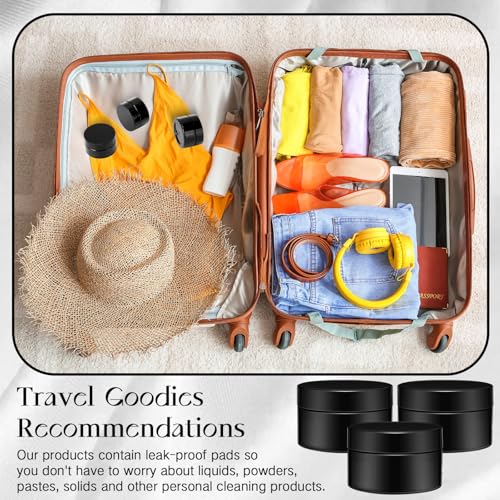 Patelai 4 Pieces Round Wide-mouth Leak Proof Plastic Container Jars with Lids for Travel Storage Makeup Beauty Products Face Creams Oils Salves Ointments DIY Making(1 Ounce,Pure Black) - color: Pure Black, size: 1 Ounce