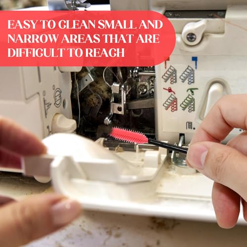 40PCS Sewing Machine Cleaning Brushes Silicone Bristle Maintenance Tools | 4 different brush heads for internal and spool area cleaning, reusable sewing care set with practical storage design