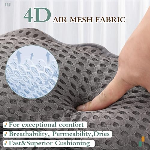 Bath Pillow RUVINCE Ergonomic Luxury Bathtub Pillow with Head,Neck, Shoulder and Back Support, 4D Bath Pillows for tub with 6 Powerful Suction Cups, Fits All Bathtub - color: Grey