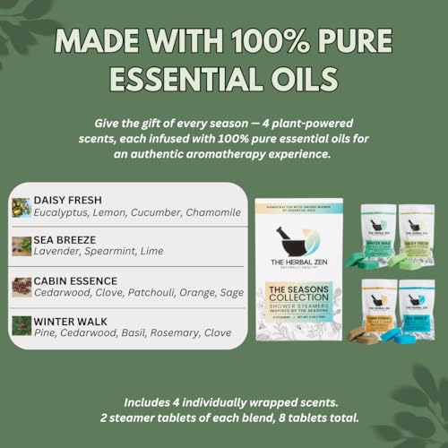 Shower Steamers Aromatherapy Tablets - Variety Pack - Shower Bombs Aromatherapy Made in USA - Mothers Day Gift for Mom - Natural Essential Oils - Shower Bombs Gift Set for Women and Men (8 Pack) - style: Seasonal Variety Pack