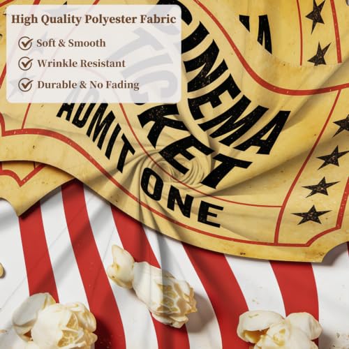 Fabric Shower Curtain with Hooks YTS09806 - color: Movie Night Popcorn