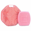 Silicone Body Scrubber & Face Scrubber Set, Shower Scrubber with Soft Bristles, Non-Slip Scrubbies for Body, Face Scrubber Exfoliator for Sensitive Skin (Pink+Pink) - color: Pink+pink