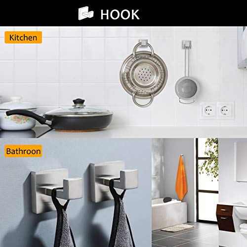 Bathroom Towel Bar Set 5 Pieces Brushed Nickel Square Modern Bathroom Hardware Set,Stainless Steel Wall Mounted 23.6-Inch - color: Brushed