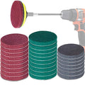 Power Scrub Pads Drill Attachment, GOH DODD 30 Pieces 5 Inch Headlight Restoration Kit Cleaning Kit Scouring Pads with Baker and Universal Shaft for Kitchen, Bathroom, Grout, Carpet, Tub, Grill,Tile - size: 5 Inch 30 Pieces