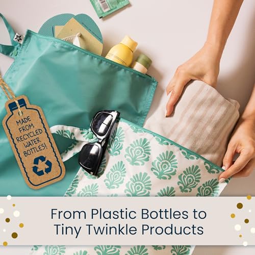 Tiny Twinkle Mess Proof Wet Bags | 2-Pack Reusable Waterproof Wet Bags for Swimsuits | Baby Clothes | Travel & Diaper Bag (Luna) - color: Luna, size: 2 Pack