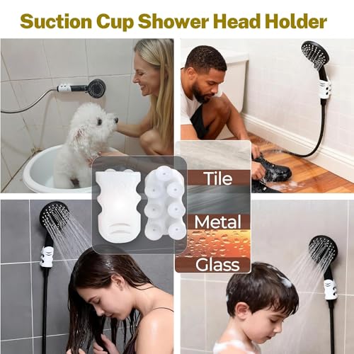 3-in-1 Bath&Kitchen Cleaning Set,Shower Squeegee for Shower Doors, Bathroom,Window and Car Waterproof Bag, Hair Catcher, Suction Cup Shower Head Holder for Deep Cleaning