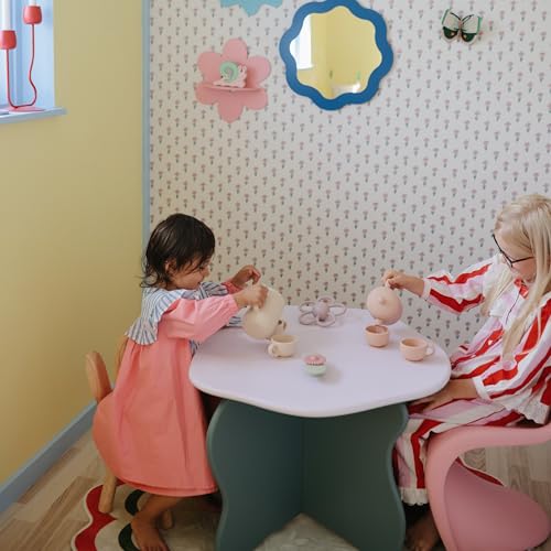 mushie Silicone Baby Tea Play Set | 4 Pieces Kitchen Play Toys for Toddlers 10 Months+ (Shifting Sand) - color: Shifting Sand