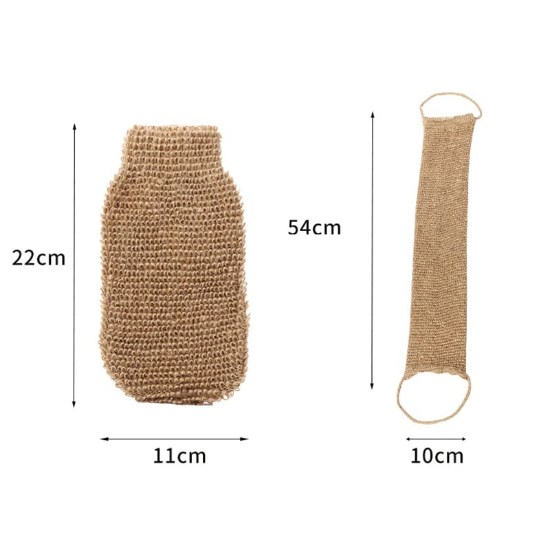 Back Scrubber for Shower for Men and Women - Set of 2 Exfoliating Body Scrubbers - Long Back Washer Sleeve & Bath Scrub Mitten for Deep Cleaning & Skin Relax