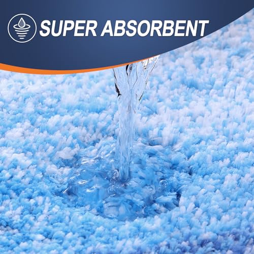 OLANLY Bathroom Rug Set 2 Piece, Soft Absorbent Microfiber Bath Mats and U-Shaped Contour Toilet Rug, Non-Slip, Machine Wash Dry, Shaggy Bath Mats for Bathroom (24"x16"+24"x20", Light Royal Blue) - color: Light Royal Blue, size: 24" X 16" + U24" X 20"