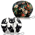 2 PCS Shower Cap Adjustable Reusable Double Waterproof Layer Elastic Hair Bath Cap Cute Aesthetic for Women Girls-Cats - color: I24-Cats