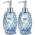 MALACHI Glass Soap Dispenser, 304 Rustproof Stainless Steel Pump, Refillable Multi‑use for Hand Soap, Dish Soap, Body Wash, Shampoo, Baby Wash for Bathroom Kitchen & Commercial - color: Blue