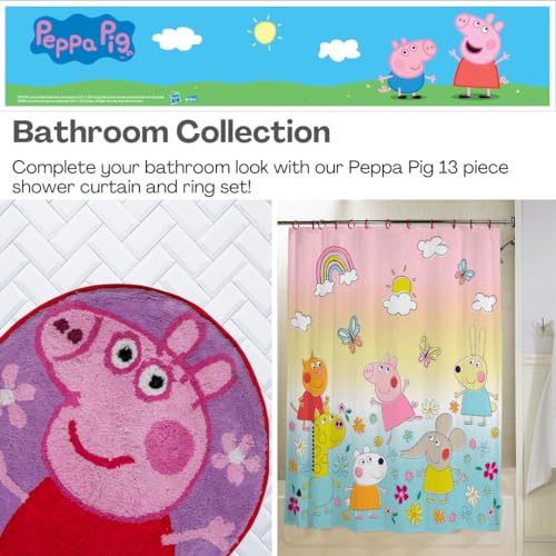 Peppa Pig 100% Cotton Non Slip Plush Bathroom Mat Rug (Officially Licensed Product) By Franco - color: Peppa Pig