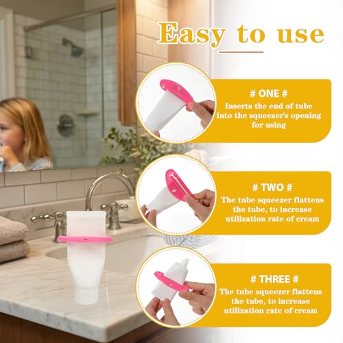 5 Pcs Toothpaste Roller,Toothpastes Clip Toothpaste Tube Squeezer Plastic Tube Squeezers Tool Roller Tooth Paste Dispenser for Bathroom (5 Colors)