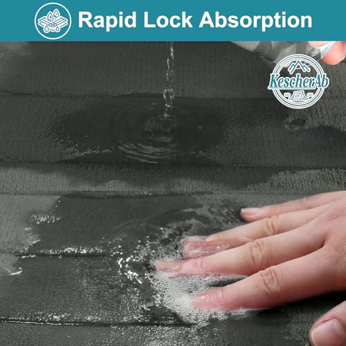 Bathroom Rugs Set 2 Piece Thicker Memory Foam Bath Mat Set Non Slip Quick Dry Machine Washable Dark Grey Bath Rugs for Bathroom Floor, Tub and Shower, 19"x31"+15"x23" - color: Dark Grey, size: 31" X 19" + 23" X 15"