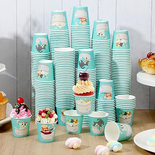 Patelai 500 Pack 3 oz Paper Cups Disposable Bathroom Small Mouthwash Animal Beverage Drinking Cups for Home, Office, Travel, Party(Bathroom Cat) - style: Bathroom Cat