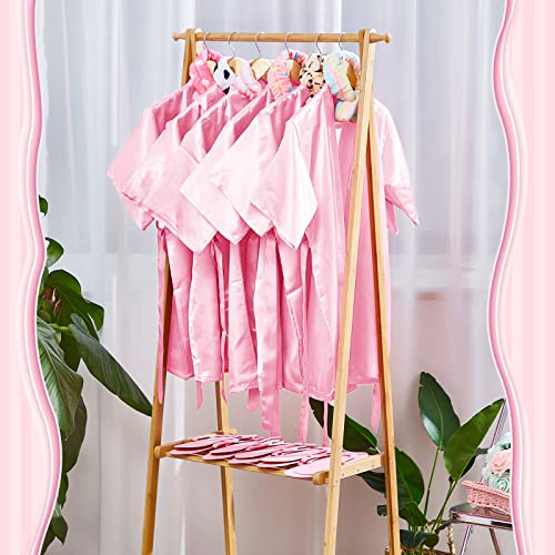 Xuhal 36 Pcs Spa Party Supplies for Girls 12 Kimono Robe V Neck Bathrobe 12 Soft Spa Headband 12 Disposable Foam - color: Pink, size: 12