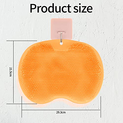 2-Pack Shower Foot Scrubber Mat Back Washer Back Exfoliating Bath Wash Pad Wall Mounted Slip Suction Cups Foot Scrubber for Use in Shower Cups Foot Cleaner for Men and Women