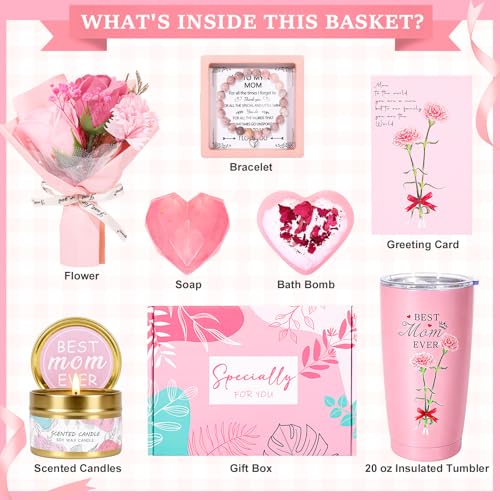 Gift for Mom Birthday Gifts for Mom From Daughter Son Thank You Gift Idea Mother's Birthday Presents Happy Mothers Day Unique Grateful Gifts Best Mom Ever Pink