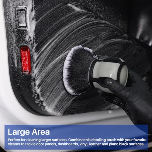 Curveball Detail Brush, Car Ultra Soft Bristles Detailing Brushes, 4PCS Professional Auto Cleaning Brush, Covers Large Area Inside or Outside Vehicles, Exterior Interior Brush- Gray - color: Gray
