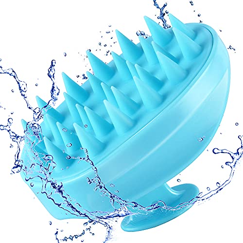 Scalp Massager Shampoo Brush, Hair Scalp Scrubber Shower Hair Brush Head Massager for Stress Relax Hair Growth, Dandruff Brush Scalp Exfoliator for Women Men Kids Pets, Blue - color: Blue