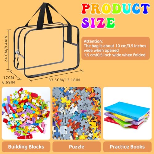 8 Packs XL Toy Storage Bags, Reusable Clear PVC Board Game Storage, Toy Storage Organizer Bags with Zipper for Building Blocks, Puzzle and Handmade Accessories, Clear Toiletry Bag - color: Black, size: X-Large