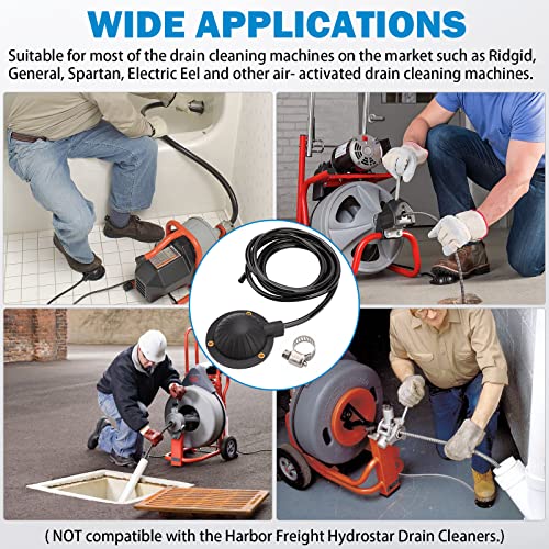 Air Foot Pedal, FEITON Air Foot Pedal Switch for Air- activated Drain Cleaning Machines, with 8' Long Hose for Ridgid K-400, K-380, K-3800, K750, K-7500, General, Spartan, Electric Eel, Trojan - color: Air Foot Pedal