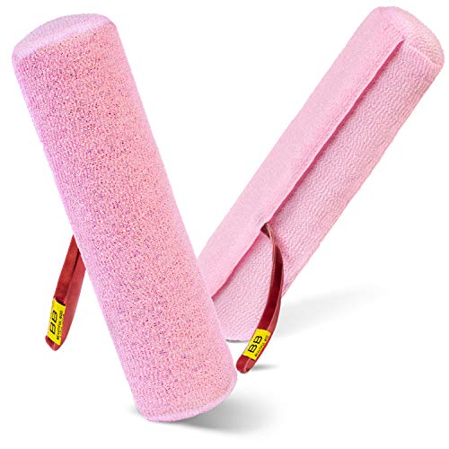 Back Scrubber for Shower - Beautiful Bod Patented 13-Inch Exfoliating Loofah with Built-in Handle, Easily Reaches Entire Back, Full Body Shower Scrubber for Back Washing, Exfoliation & Skin Smoothing - color: Bright Pink