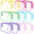 Clear Toiletry Bag, 12 Pack TSA Approved Toiletry Bag Carry on Travel Accessories Bag, Quart Size Bag for 3-1-1 Liquids Airport Airline Compliant Clear Makeup Bag with Metal Zipper (Bright Bags) - style: Bright Bags
