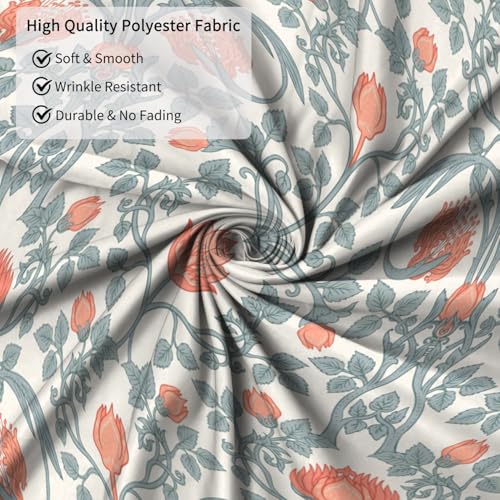 Vintage Floral Shower Curtain with Hooks, William Morris Style Botanical Print Waterproof Fabric Bath Curtain for Cottagecore & Farmhouse Bathroom Decor, 71x74 Inches - color: Classic Flora