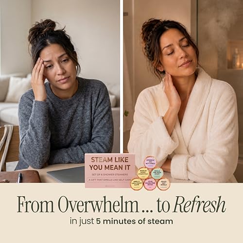 MESMOS Shower Steamers Aromatherapy 6pack Gift Set, Self Care Gifts for Women, Essential Oil Shower Bombs, Spa Stress Relief Birthday Kit. Lavender Eucalyptus Menthol Rose Citrus Grapefruit Lemongrass - size: 1 Count (Pack of 6), style: Self Care 6pk