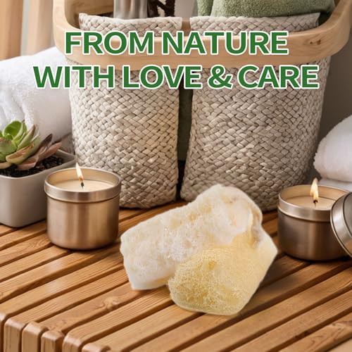 Natural Loofah Dish Sponge Pack 6 Vegetable Scrubber for Kitchen -100% Biodegradable Compostable Dishwashing Scouring Pad Zero Waste Plastic Free Eco Friendly Sustainable