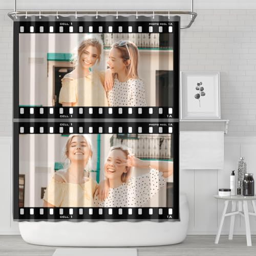 Personalized Shower Curtain Set Custom Photo Shower Curtains Modern Minimalist Home Bathroom Curtain Decor with 12 Hooks 72 Inch Wide * 84 Inch High - color: 2 Photo-2, size: 72"W x 84"L (Pack of 1)